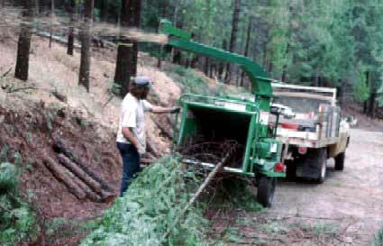 Chipping along road