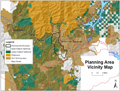 Map of the Soldier Creek planning area and vicinity