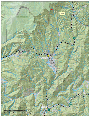 East Branch East Weaver Landslide Location Map 2
